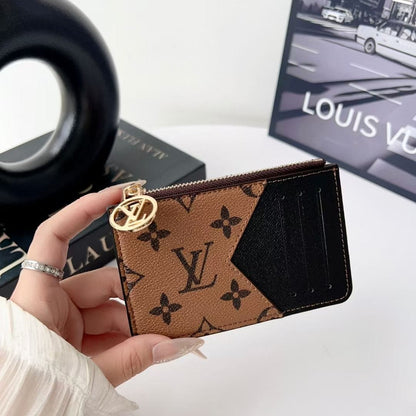 HypedEffects louis vuitton gucci and Burberry Luxury Zip Card Holder Wallet with Keyring Compact Designer Card Case