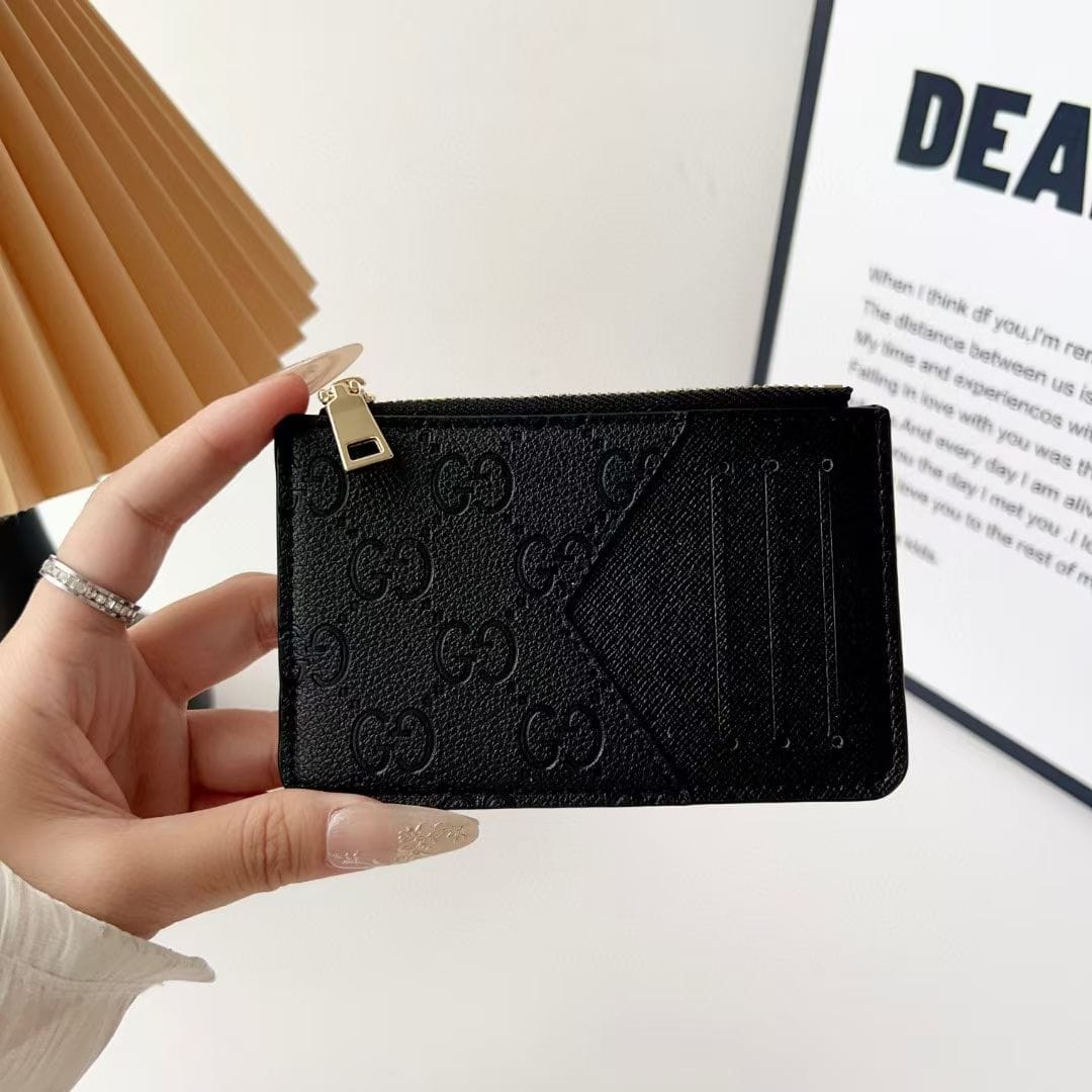 HypedEffects louis vuitton gucci and Burberry Luxury Zip Card Holder Wallet with Keyring Compact Designer Card Case