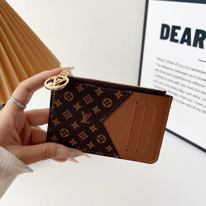 HypedEffects louis vuitton gucci and Burberry Luxury Zip Card Holder Wallet with Keyring Compact Designer Card Case