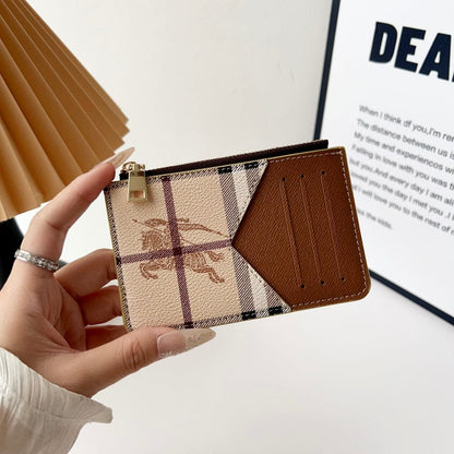 HypedEffects louis vuitton gucci and Burberry Luxury Zip Card Holder Wallet with Keyring Compact Designer Card Case