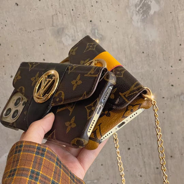 HypedEffects Louis Vuitton iPhone 14 Wallet Case With Straps | Louis Vuitton Back Pocket case for iPhone 14
