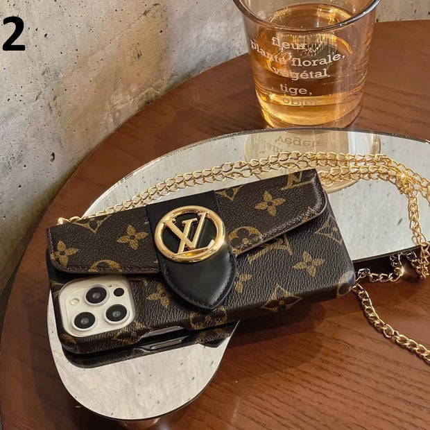 HypedEffects Louis Vuitton iPhone 14 Wallet Case With Straps | Louis Vuitton Back Pocket case for iPhone 14