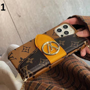 HypedEffects Louis Vuitton iPhone 14 Wallet Case With Straps | Louis Vuitton Back Pocket case for iPhone 14