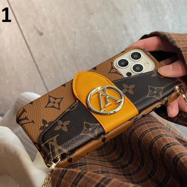 HypedEffects Louis Vuitton iPhone 14 Wallet Case With Straps | Louis Vuitton Back Pocket case for iPhone 14