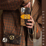 HypedEffects Louis Vuitton iPhone 14 Wallet Case With Straps | Louis Vuitton Back Pocket case for iPhone 14