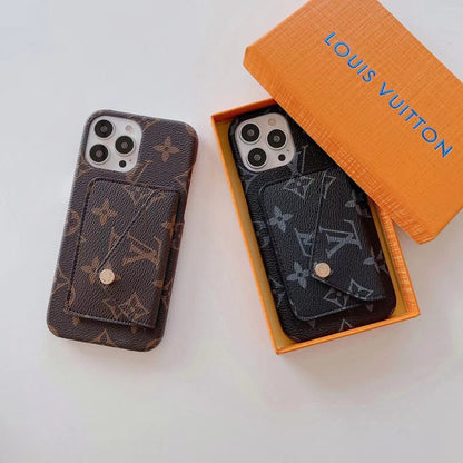 HypedEffects louis vuitton Leather Back Pocket Phone Case for iPhone 17