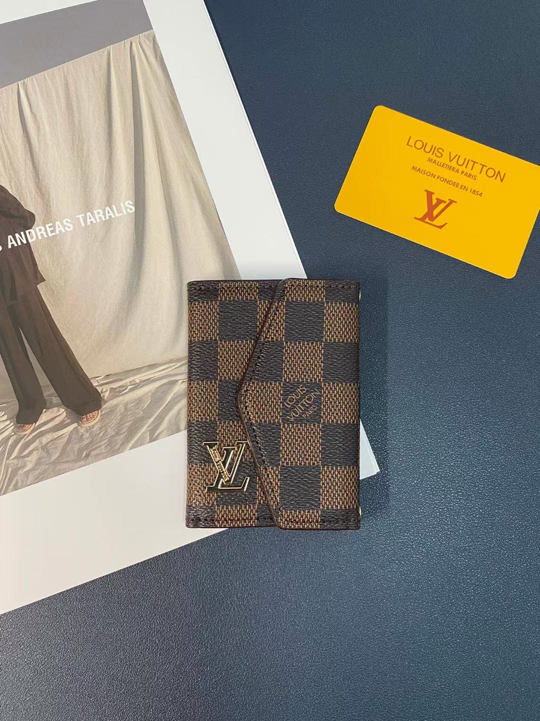 HypedEffects louis vuitton Monogram and Checkered Credit Card Holders wallet with louis vuitton Logo