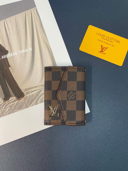 HypedEffects louis vuitton Monogram and Checkered Credit Card Holders wallet with louis vuitton Logo