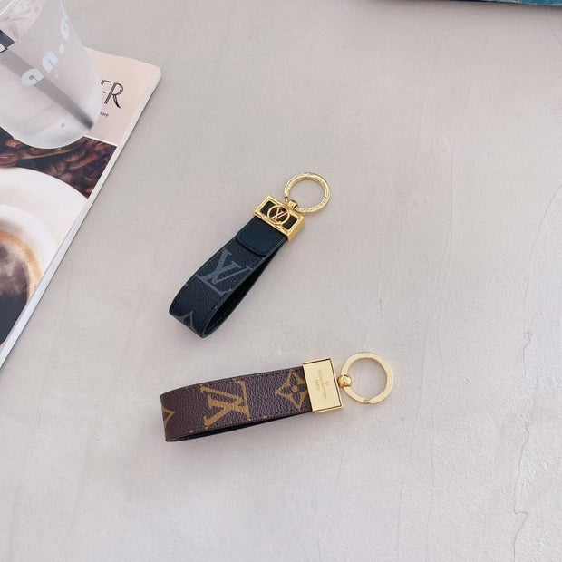 HypedEffects Louis Vuitton Monogram and Leather Key Holders with Gold Hardware | LV Keychain