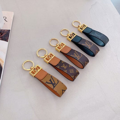 HypedEffects Louis Vuitton Monogram and Leather Key Holders with Gold Hardware | LV Keychain