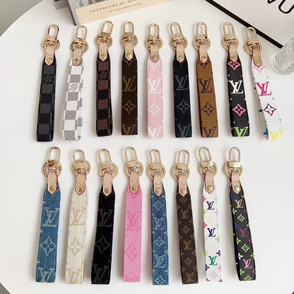 HypedEffects louis vuitton Monogram Canvas Keychain with Leather Strap Luxury Designer Key Holder