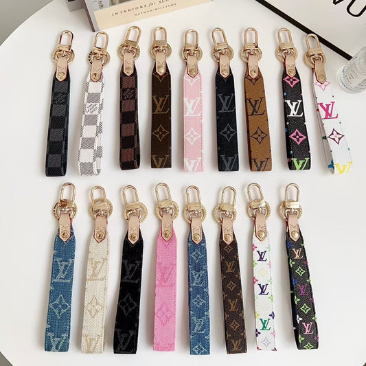 HypedEffects louis vuitton Monogram Canvas Keychain with Leather Strap Luxury Designer Key Holder