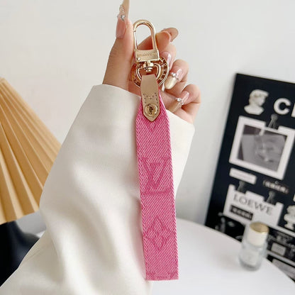 HypedEffects louis vuitton Monogram Canvas Keychain with Leather Strap Luxury Designer Key Holder