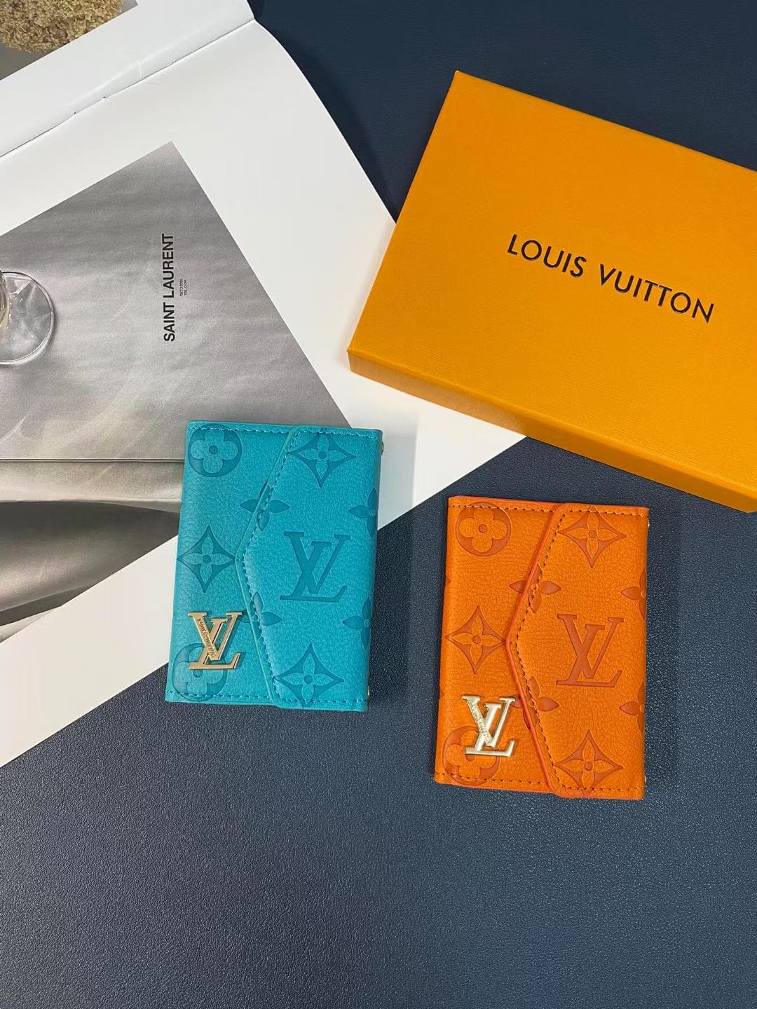 HypedEffects louis vuitton Monogram Embossed Credit Card Holders Wallet with louis vuitton Logo