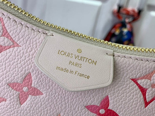 HypedEffects Louis Vuitton Monogram Embossed Leather Handbag in Blush with Gold-Tone Hardware