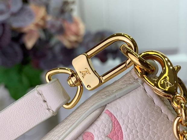 HypedEffects Louis Vuitton Monogram Embossed Leather Handbag in Blush with Gold-Tone Hardware