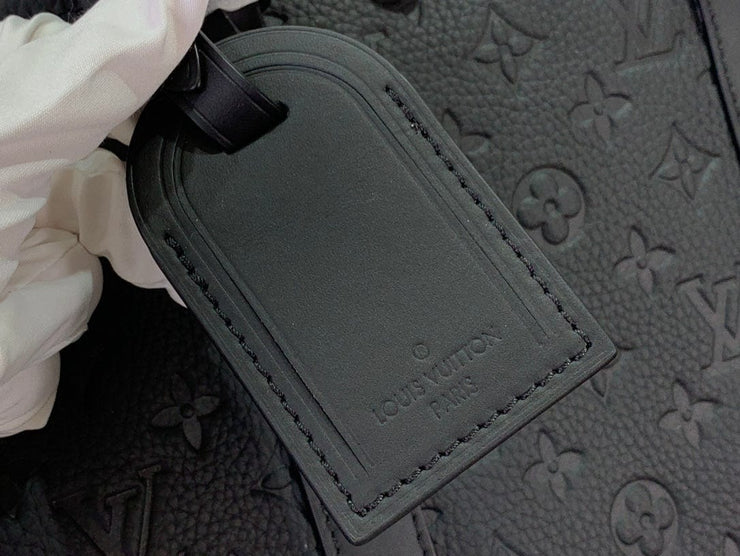 HypedEffects Louis Vuitton Monogram Keepall Bandouliere 50 Bag in Black Leather
