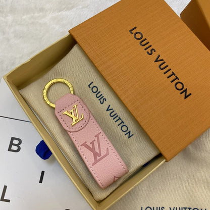 HypedEffects louis vuitton Monogram Leather Key Holders with Gold louis vuitton Logo | louis vuitton Keychain