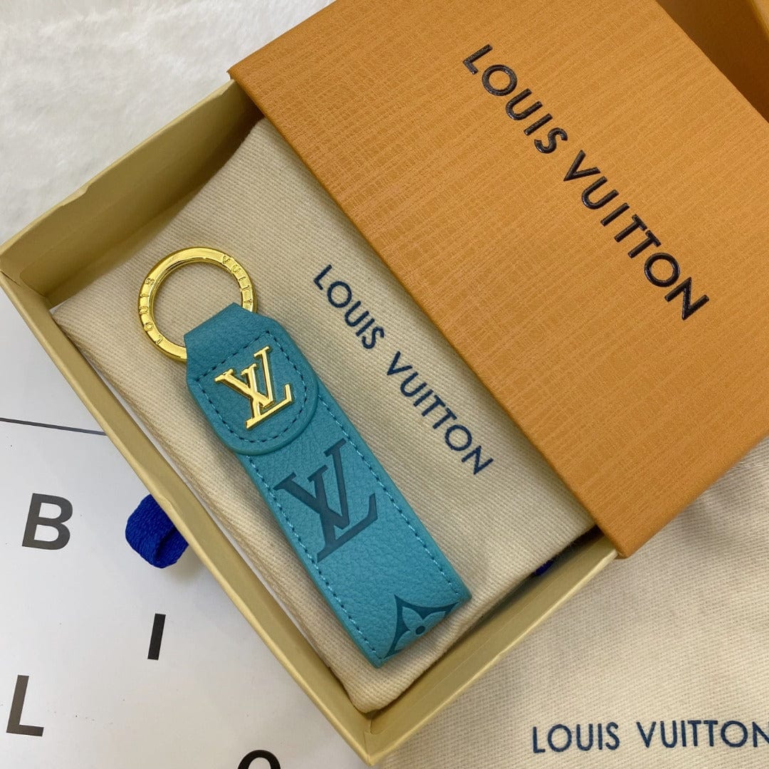 HypedEffects louis vuitton Monogram Leather Key Holders with Gold louis vuitton Logo | louis vuitton Keychain