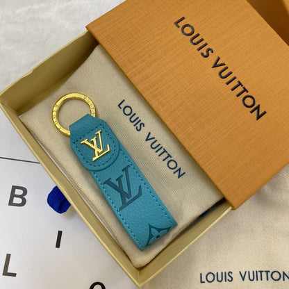 HypedEffects louis vuitton Monogram Leather Key Holders with Gold louis vuitton Logo | louis vuitton Keychain