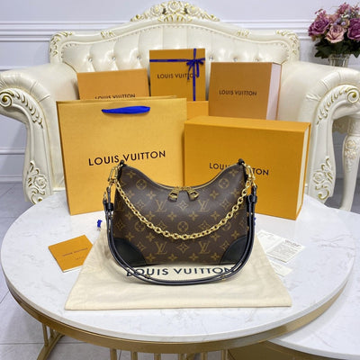 HypedEffects Louis Vuitton Monogram Shoulder Bag with Gold-Tone Hardware (Black Edges)