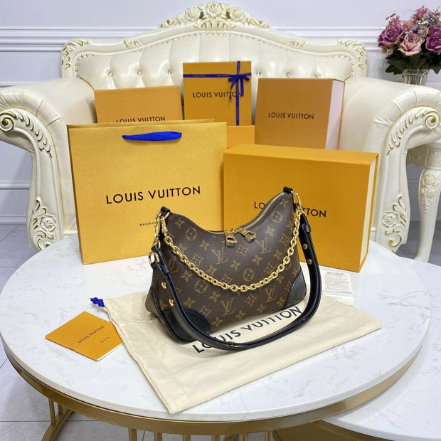 HypedEffects Louis Vuitton Monogram Shoulder Bag with Gold-Tone Hardware (Black Edges)