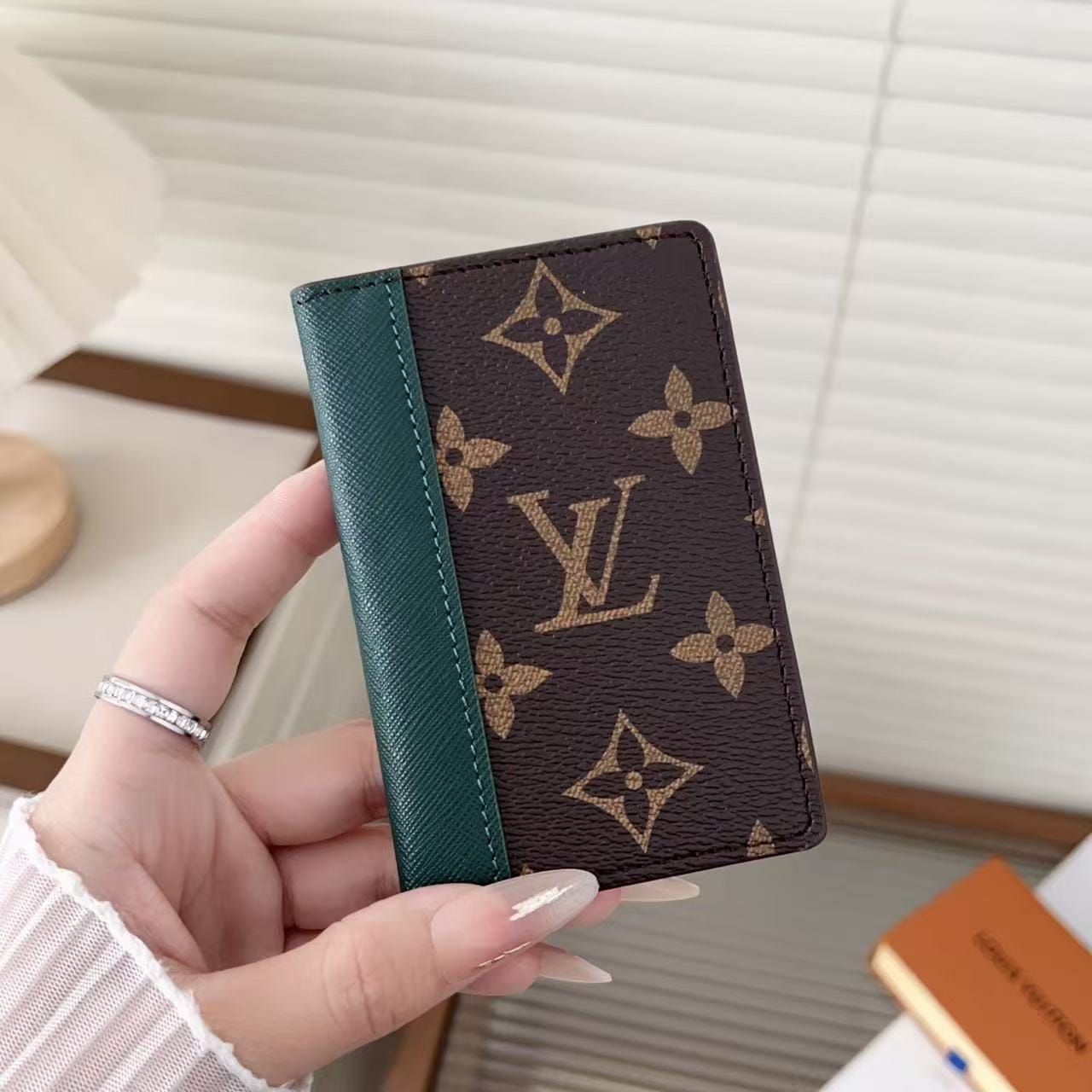 HypedEffects louis vuitton Slim Card Holder Wallet with Monogram Canvas and Color Accent Luxury Designer Card Case