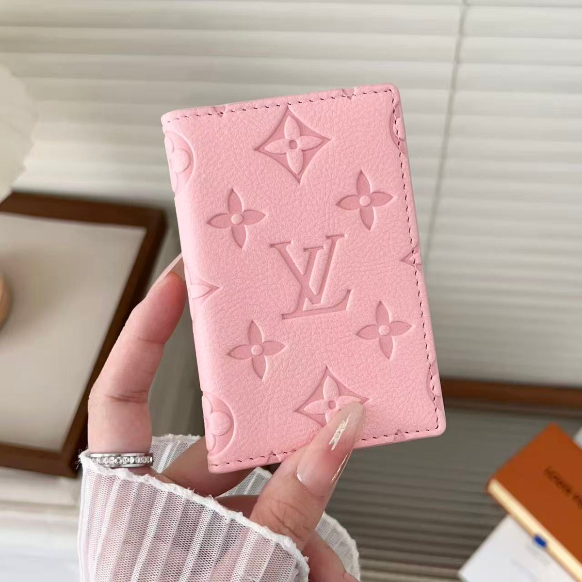 HypedEffects louis vuitton Slim Card Holder Wallet with Monogram Canvas and Color Accent Luxury Designer Card Case