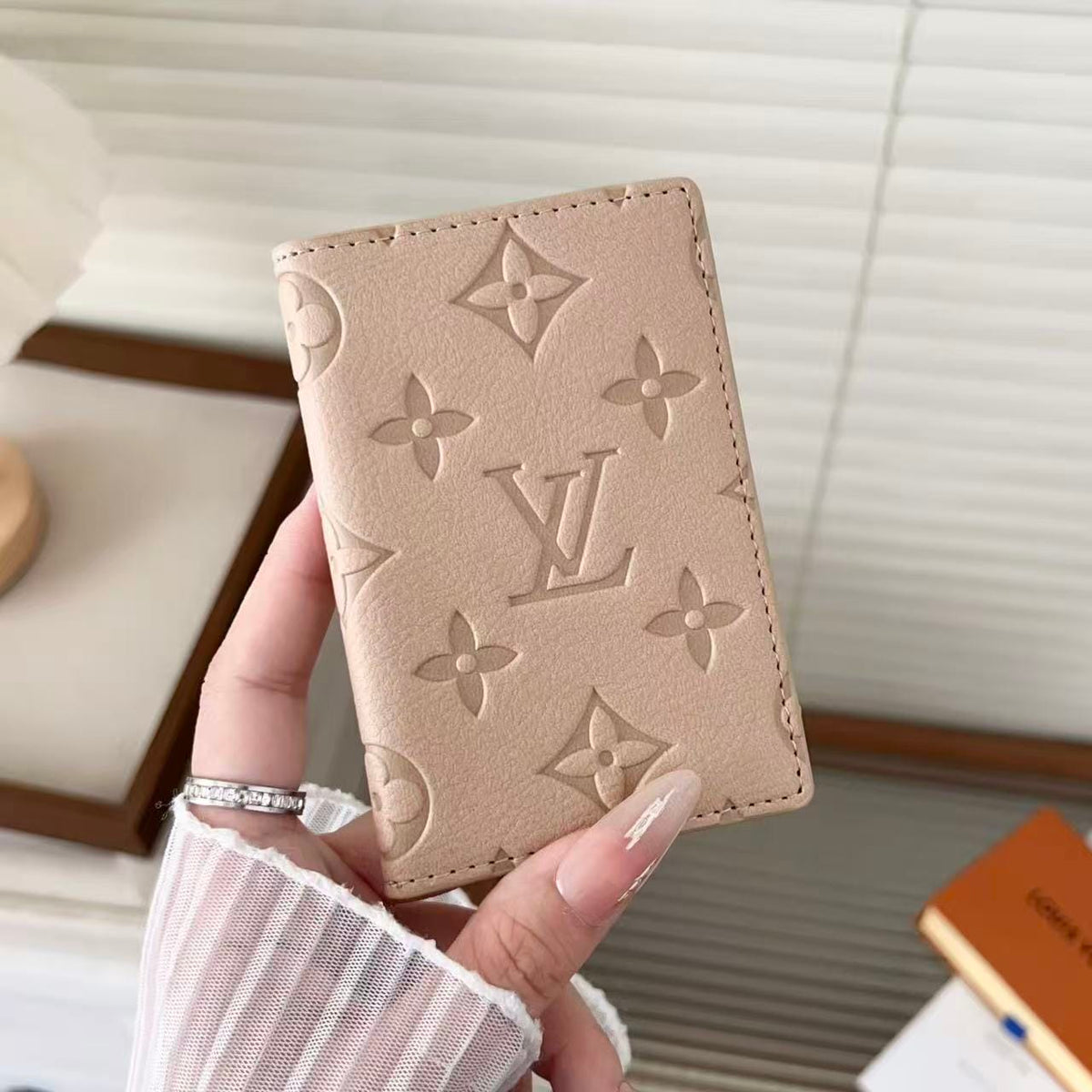 HypedEffects louis vuitton Slim Card Holder Wallet with Monogram Canvas and Color Accent Luxury Designer Card Case