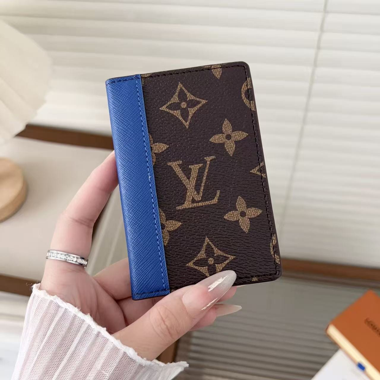 HypedEffects louis vuitton Slim Card Holder Wallet with Monogram Canvas and Color Accent Luxury Designer Card Case