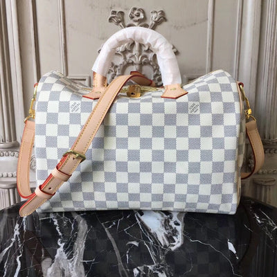 HypedEffects Louis Vuitton Speedy Bag in White Damier and Monogram Canvas