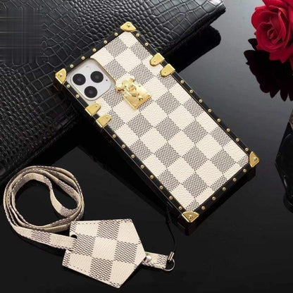 HypedEffects louis vuitton Trunk-Style Monogram iPhone 15 Cases with Gold Hardware