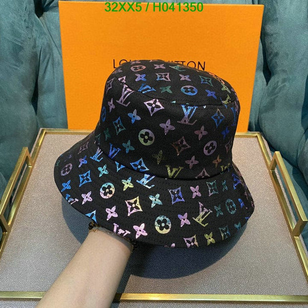HypedEffects Louis Vuitton White Rainbow Bucket Hat for women - Light Effect Hat