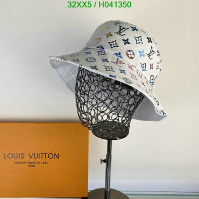 HypedEffects Louis Vuitton White Rainbow Bucket Hat for women - Light Effect Hat