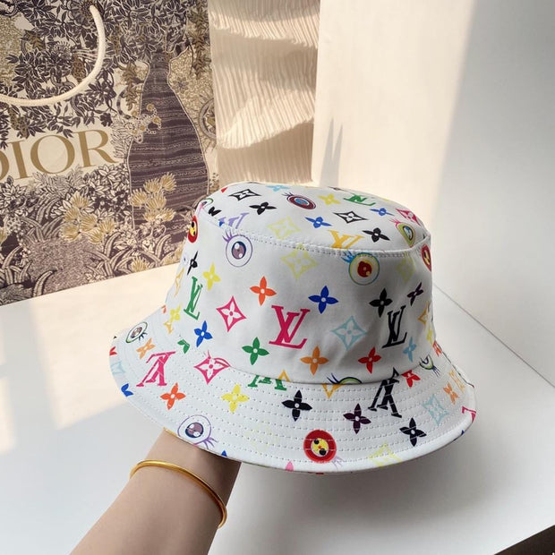 HypedEffects Louis Vuitton White Rainbow Bucket Hat for women | Women Hat