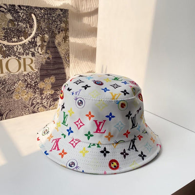 HypedEffects Louis Vuitton White Rainbow Bucket Hat for women | Women Hat
