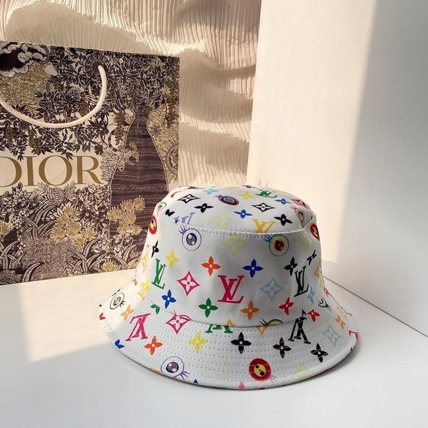 HypedEffects Louis Vuitton White Rainbow Bucket Hat for women | Women Hat