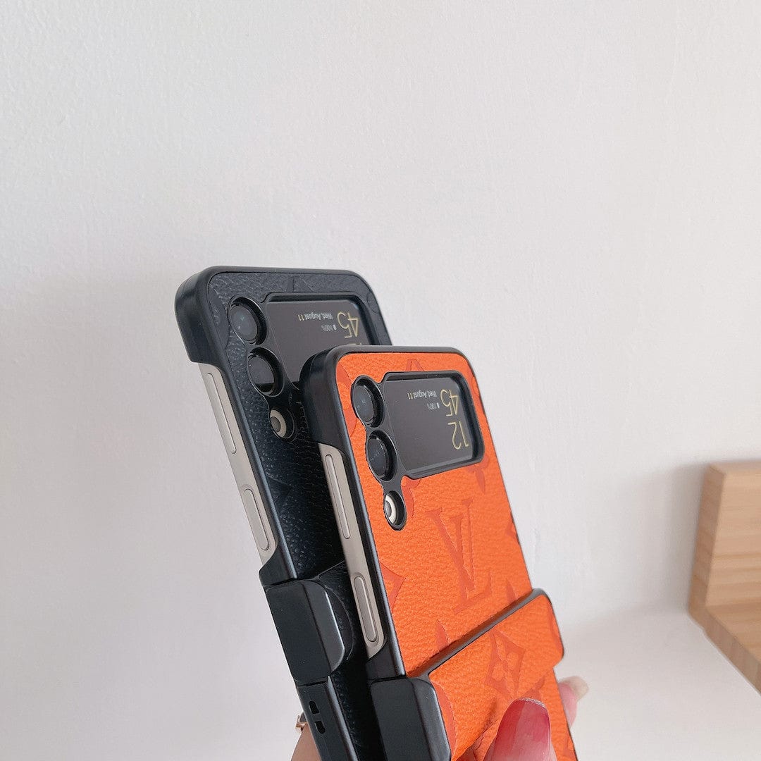 HypedEffects louis vuitton Z Flip Phone Case with Finger Strap | Stylish Grip