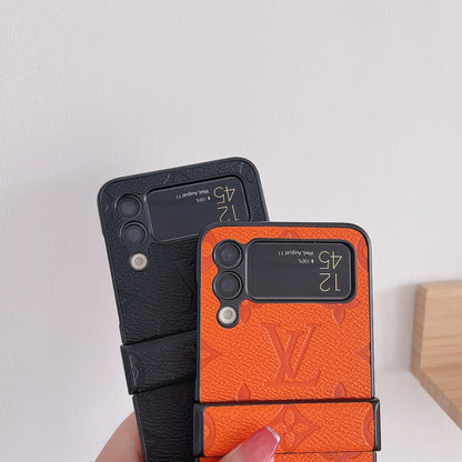 HypedEffects louis vuitton Z Flip Phone Case with Finger Strap | Stylish Grip