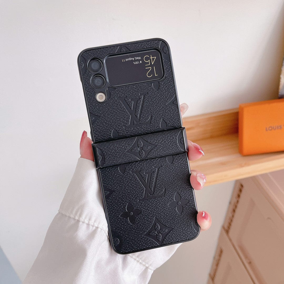HypedEffects louis vuitton Z Flip Phone Case with Finger Strap | Stylish Grip