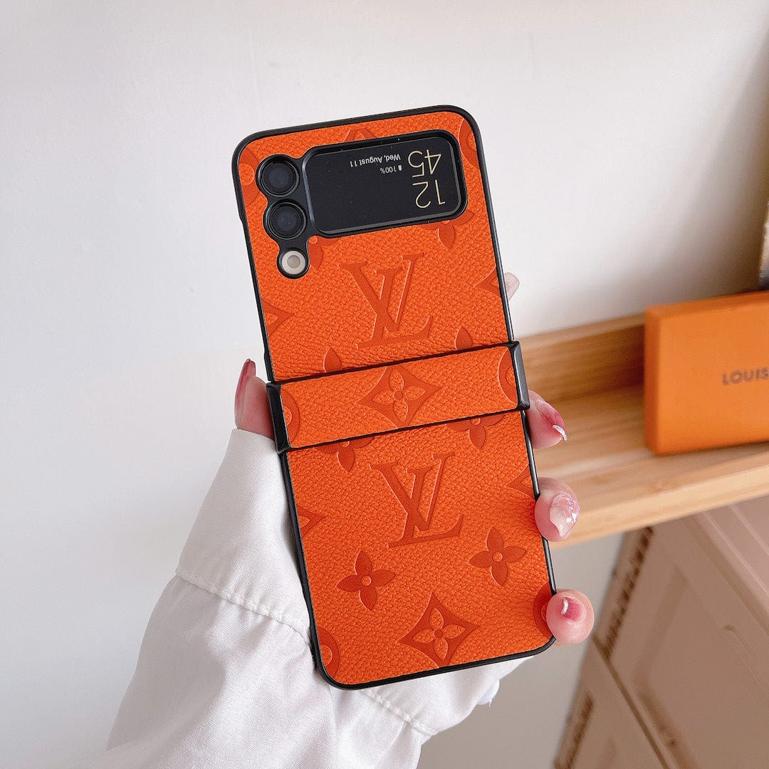 HypedEffects louis vuitton Z Flip Phone Case with Finger Strap | Stylish Grip