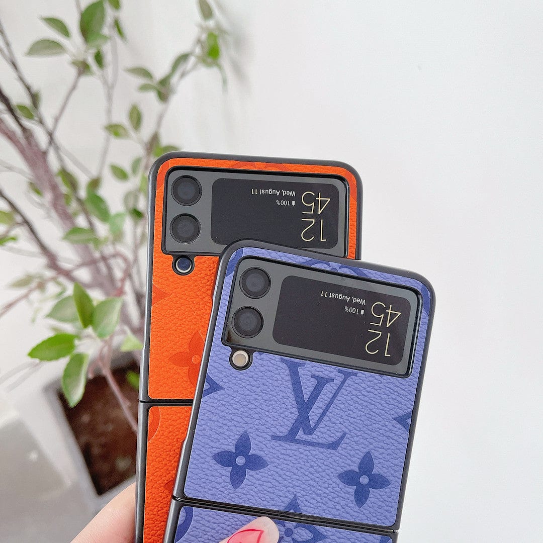 HypedEffects louis vuitton Z Flip Phone Cases | Luxurious Craftsmanship with Black Frame