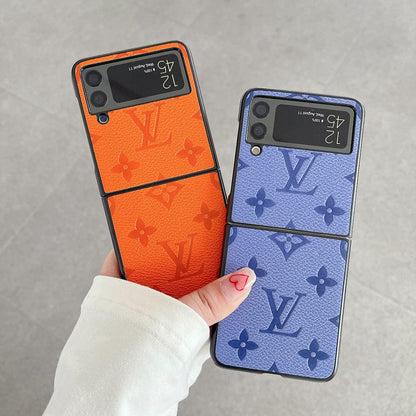 HypedEffects louis vuitton Z Flip Phone Cases | Luxurious Craftsmanship with Black Frame