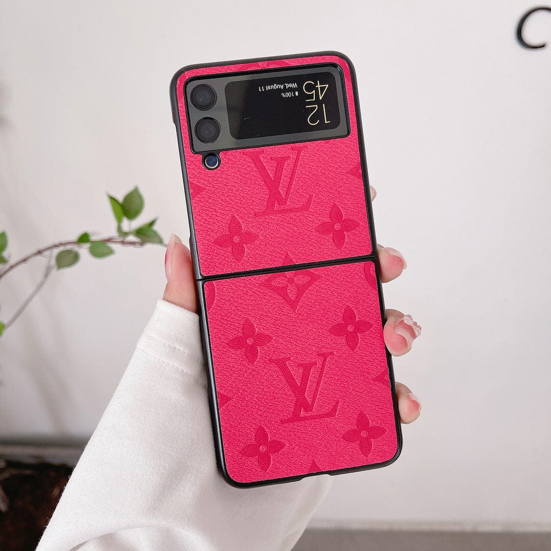 HypedEffects louis vuitton Z Flip Phone Cases | Luxurious Craftsmanship with Black Frame
