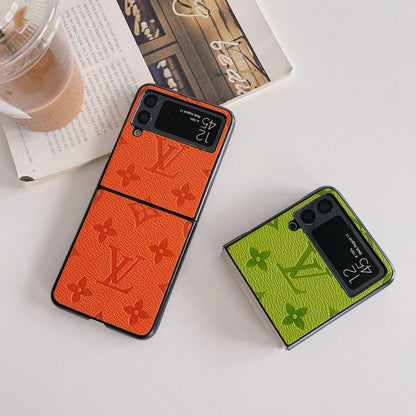 HypedEffects louis vuitton Z Flip Phone Cases | Luxurious Craftsmanship with Black Frame
