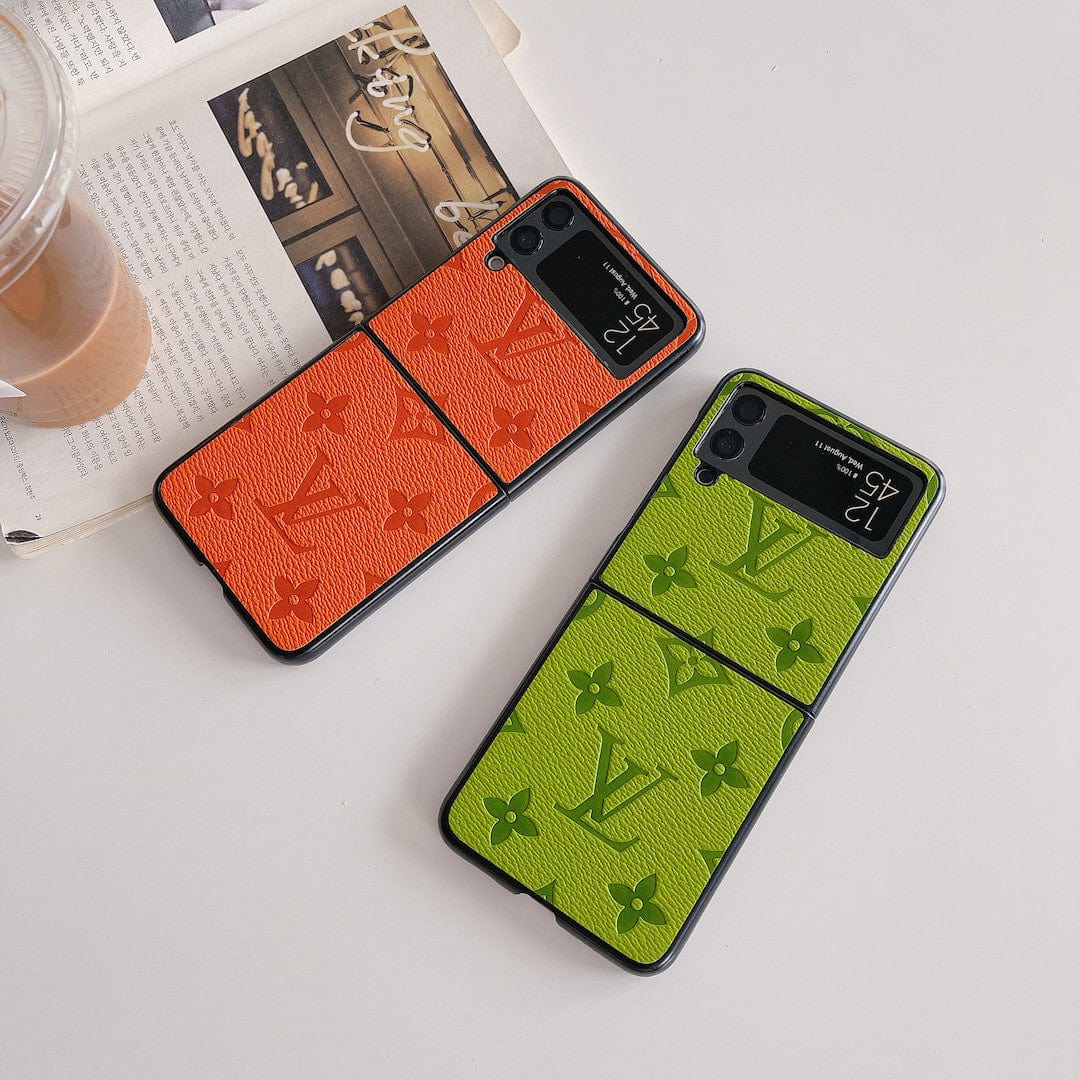 HypedEffects louis vuitton Z Flip Phone Cases | Luxurious Craftsmanship with Black Frame