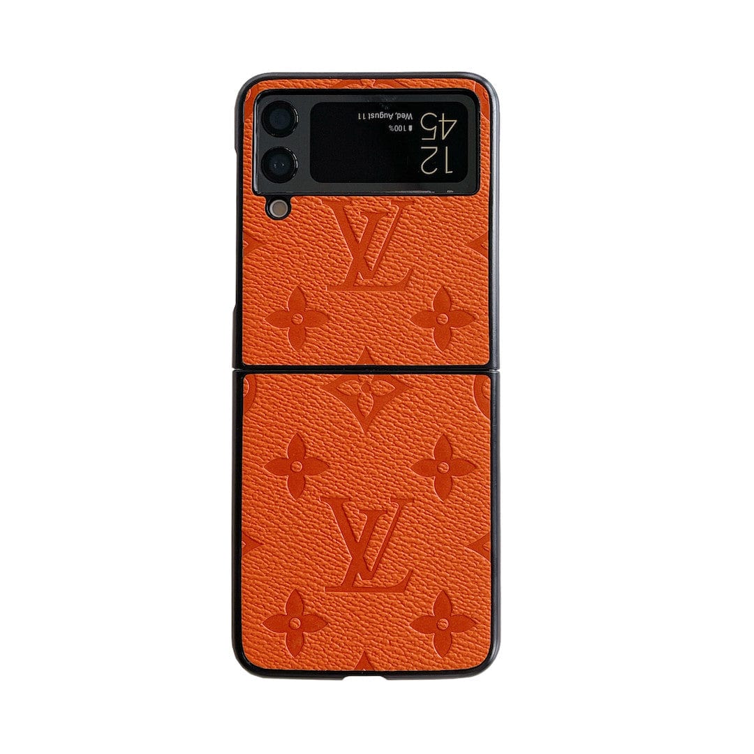 HypedEffects louis vuitton Z Flip Phone Cases | Luxurious Craftsmanship with Black Frame