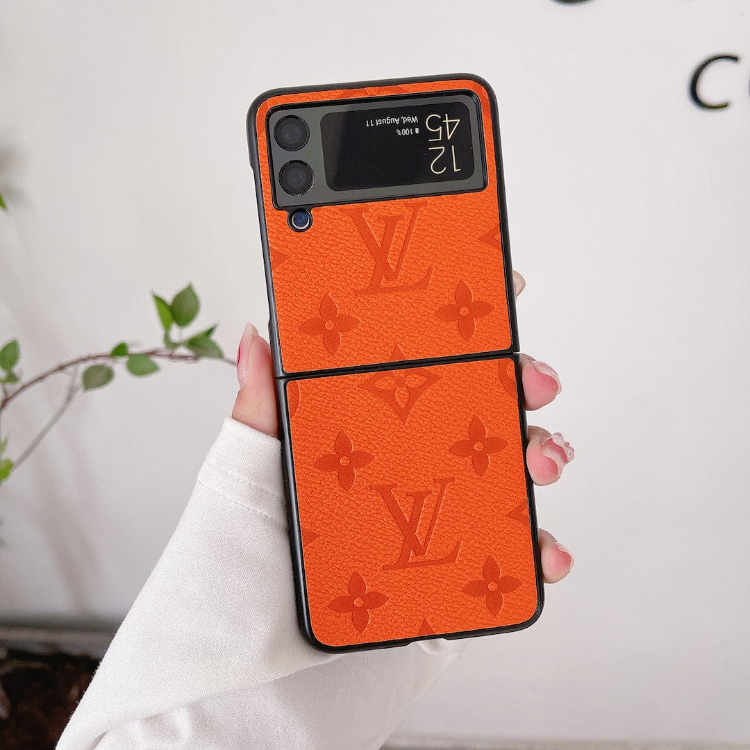 HypedEffects louis vuitton Z Flip Phone Cases | Luxurious Craftsmanship with Black Frame