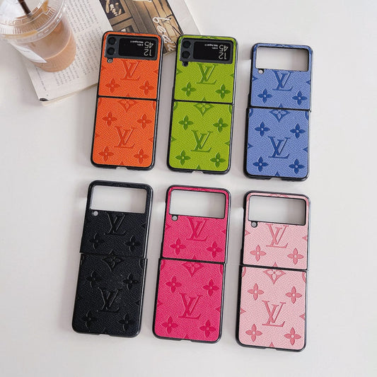 HypedEffects louis vuitton Z Flip Phone Cases | Luxurious Craftsmanship with Black Frame