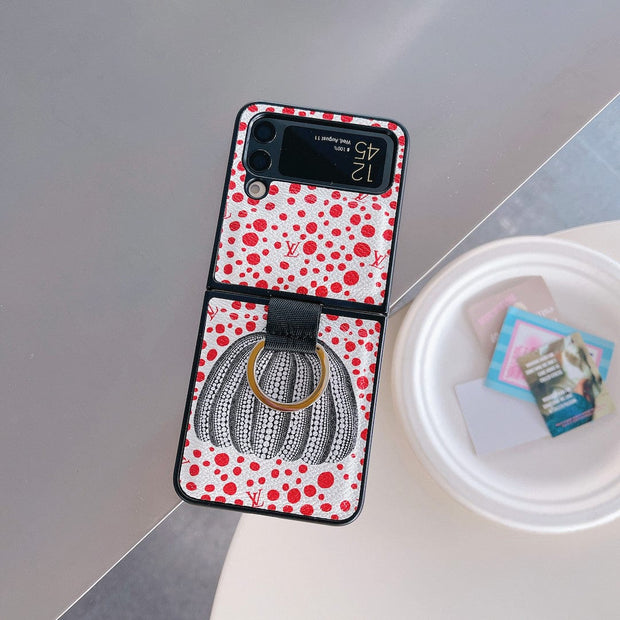 HypedEffects Louis Vuitton Z Flip/Z Fold Phone Case with Bubble Pattern and Ring Holder | Artistic Style